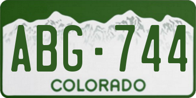 CO license plate ABG744