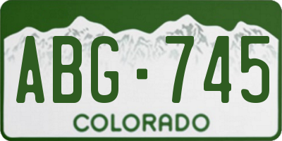 CO license plate ABG745