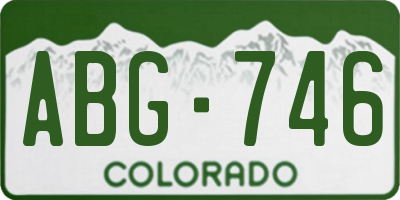 CO license plate ABG746