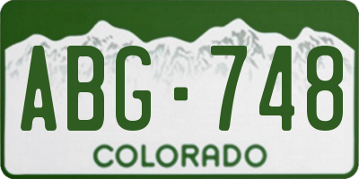 CO license plate ABG748