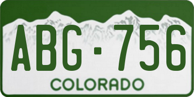 CO license plate ABG756