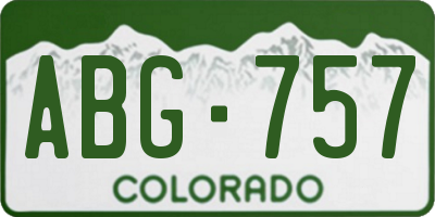 CO license plate ABG757