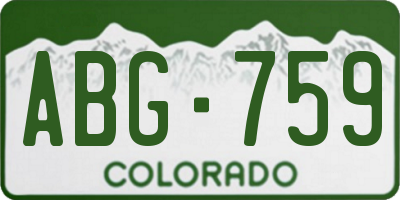 CO license plate ABG759