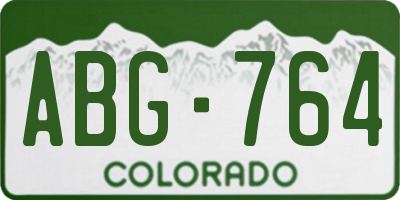 CO license plate ABG764