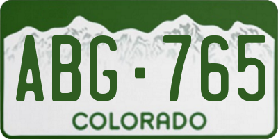 CO license plate ABG765
