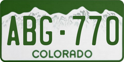 CO license plate ABG770