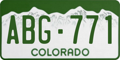 CO license plate ABG771