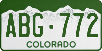 CO license plate ABG772