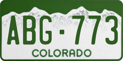 CO license plate ABG773