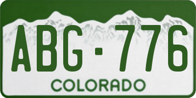 CO license plate ABG776