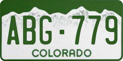CO license plate ABG779