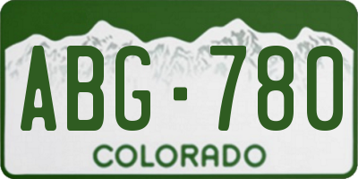 CO license plate ABG780