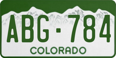 CO license plate ABG784