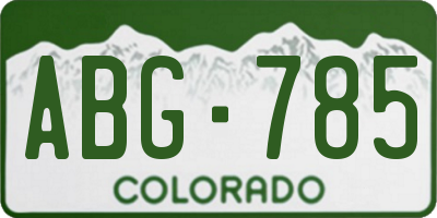 CO license plate ABG785