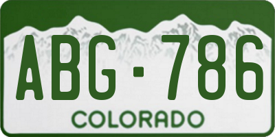 CO license plate ABG786