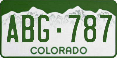 CO license plate ABG787