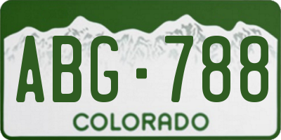 CO license plate ABG788