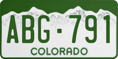 CO license plate ABG791