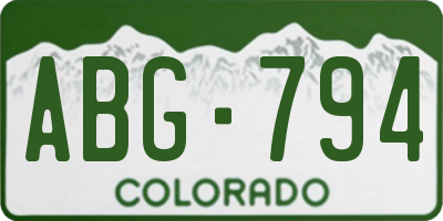 CO license plate ABG794