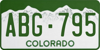 CO license plate ABG795