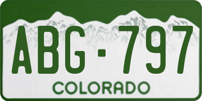 CO license plate ABG797