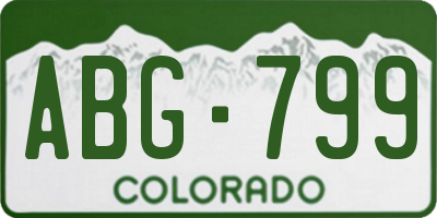 CO license plate ABG799