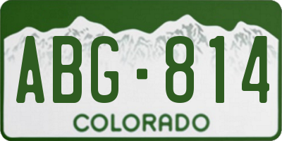 CO license plate ABG814