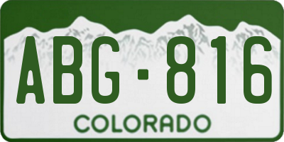 CO license plate ABG816
