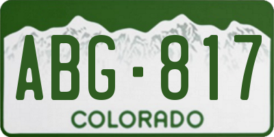 CO license plate ABG817