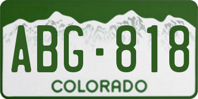 CO license plate ABG818
