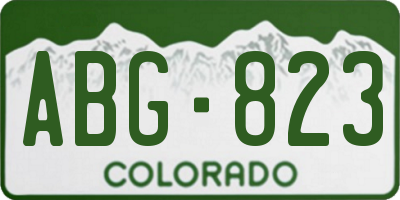 CO license plate ABG823