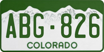 CO license plate ABG826