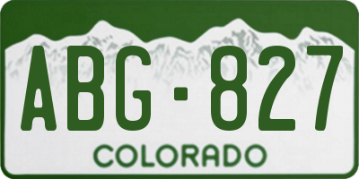 CO license plate ABG827