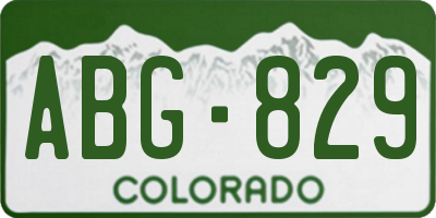 CO license plate ABG829