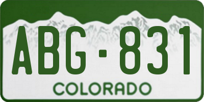 CO license plate ABG831