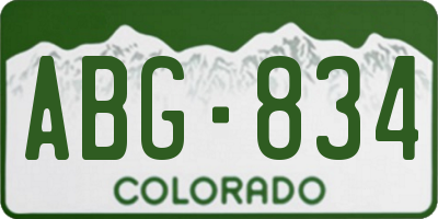 CO license plate ABG834