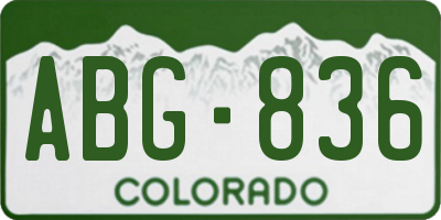 CO license plate ABG836