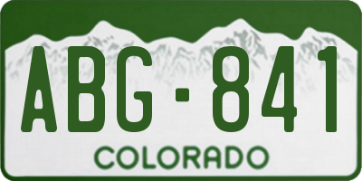 CO license plate ABG841