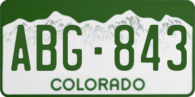 CO license plate ABG843