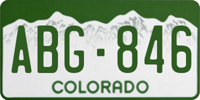 CO license plate ABG846