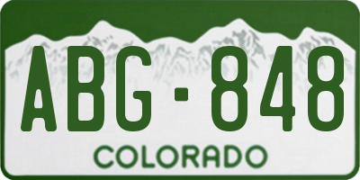 CO license plate ABG848