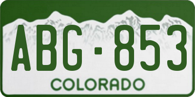 CO license plate ABG853