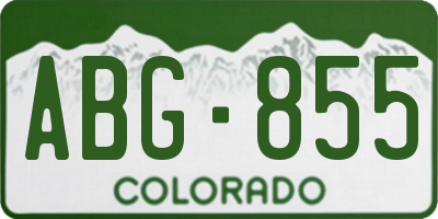 CO license plate ABG855