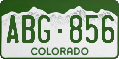 CO license plate ABG856
