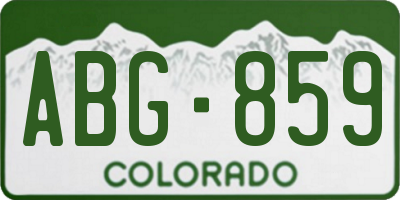 CO license plate ABG859