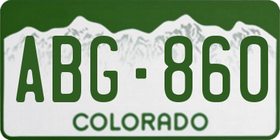 CO license plate ABG860