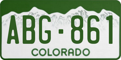 CO license plate ABG861