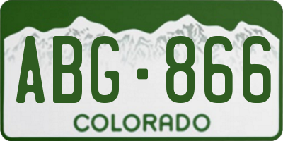 CO license plate ABG866