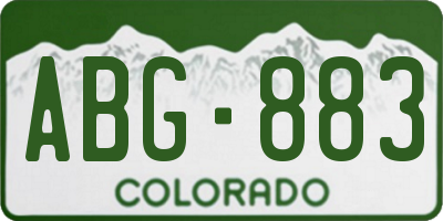 CO license plate ABG883