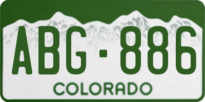 CO license plate ABG886